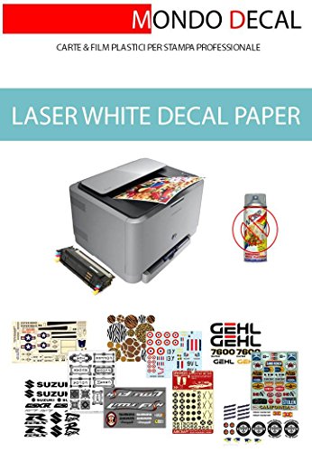 PAPEL para CALCAS al AGUA sin cover-coating, impresora LASER, 6 hojas A4 blancas