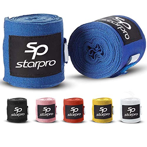 Starpro Bandes Boxe Bandage Training - Muay Thai MMA sous Gants Protège Poignet Bande d'entrainement Sparring Hand Wraps | 2,55, 3,5, 4,5 Mètres |