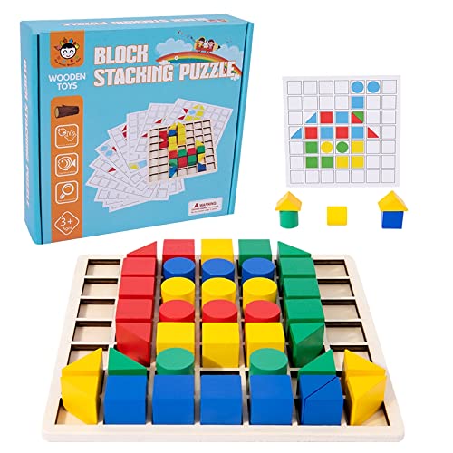 MARAYAN-formanpassungsspiel-Kinder Montessori Spielzeug Holz Puzzle-Spiel ab 3 Jahren-reisespiel-lernspielzeug-geschicklichkeitsspiele Memory-Jungen Mädchen-Pädagogisches Holzspielzeug-Tangram