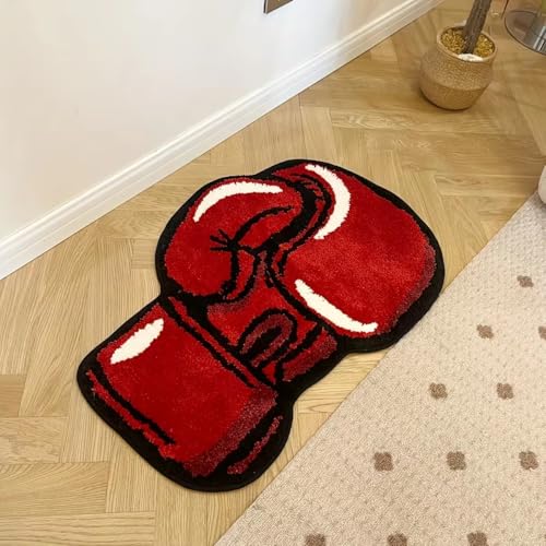 Tapete decorativo con diseño de guantes de boxeo rojo miniatura 6