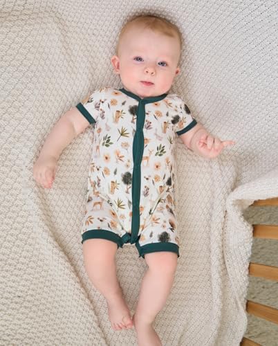 BINIDUCKLING Baby Summer Romper 95% Viscose Made from Bamboo, 5% Spandex Buttery Soft Snap Up Jumpsuits Newborn - 24 Months2