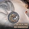 VIKING CRAFT Wikinger Halskette Fenrir + Vegvisir Edelstahl - Zweiseitige 60cm Halskette mit Wikinger Anhänger - Kompass + Wolf Amulett, Wikinger Deko, Wikinger Geschenke für Männer Schmuck, LARP #3