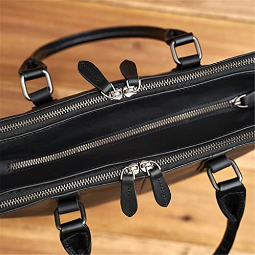 Genuine Leather Business Men Briefcase Casual Tote Bag Men's Shoulder Bag 15 Inch Laptop Bag2