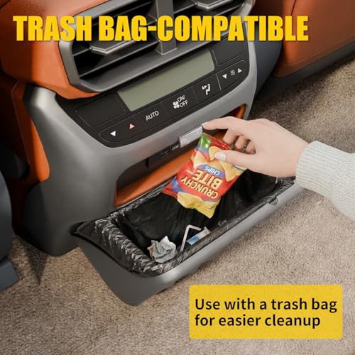 Image of Trash Can Compatible with 2023-2025 2026 Honda Pilot Trash Bin Magnetic-Closure Garbage Can Magnetized Trash Bin Extra Rear 2nd Row Storage Box for 2024 Pilot Accessories