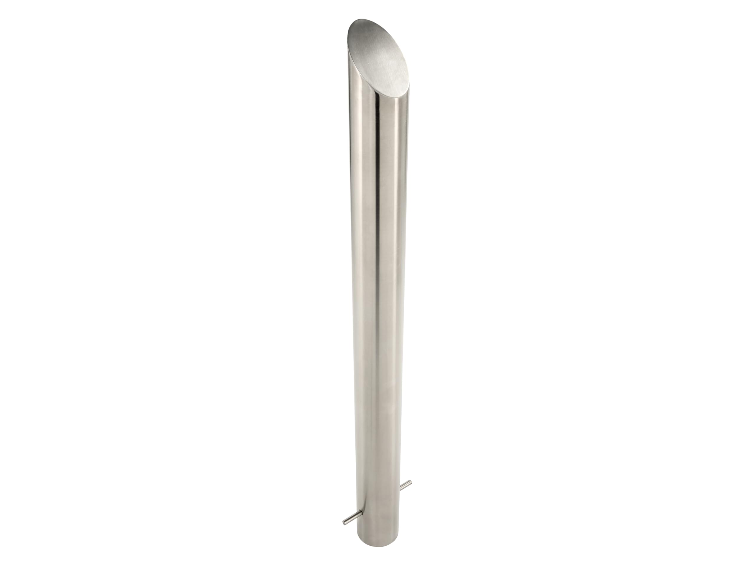 The Workplace Depot Mitre Top Fixed Bollard – Grade 304 Stainless Steel, Brushed Finish, Integral Anchor Bars & Grout-In Installation for Car Parks, Offices & Pedestrian Zones