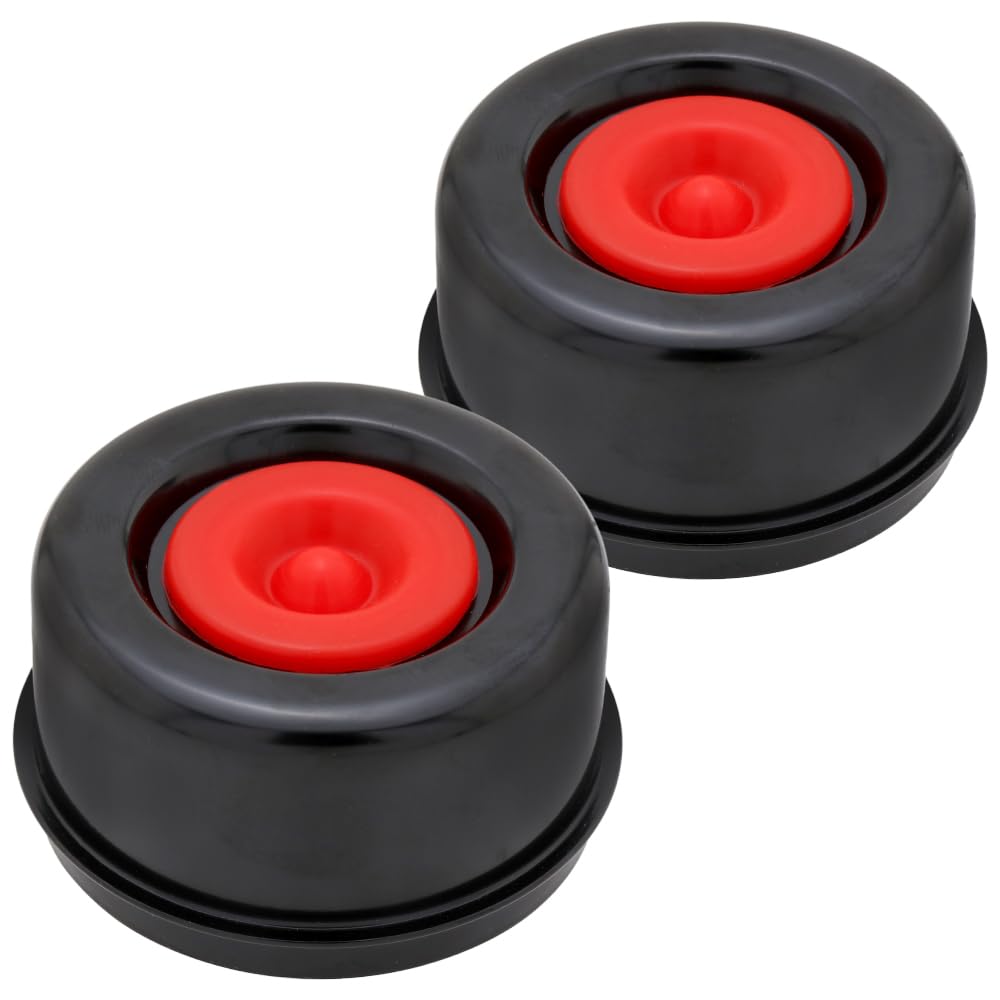[2-Pack] Trailer Axle Wheel Hub and Bearing Dust Cap 2.720" with Rubber Plug, Replacement E-Z Lube Caps 7000 to 8000 lbs Trailer Axle