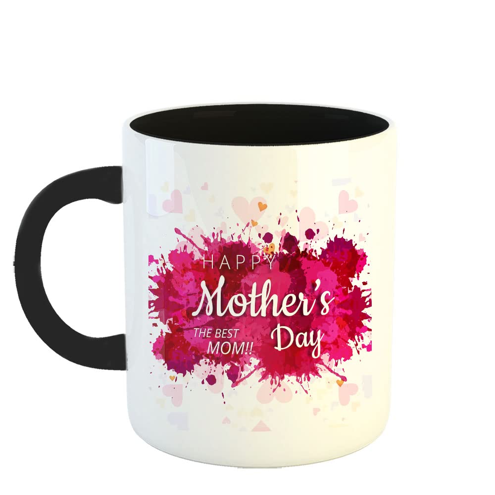 Happu - Printed Ceramic Coffee Mug, Mothers Day Gift for Mother, The Best Mom, 325 ML(11Oz), 3980-BK