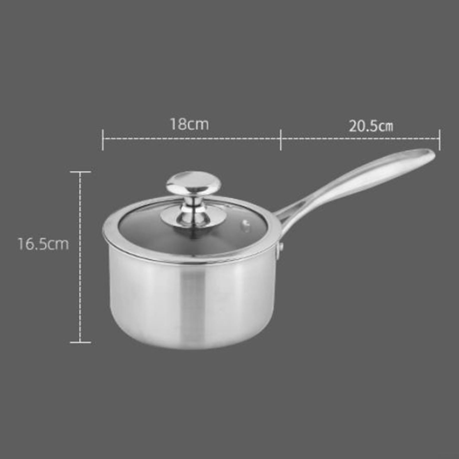 Pot à lait en titane pur 18 cm : non enduit, antirouille et léger pour une cuisine saine, idéal pour mijoter et faire bouillir dans les cuisines modernes