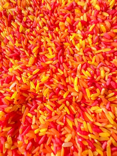 Image of Sensory Bin Filler for Sensory Table - Colored Rice for Sensory Play (Fall)
