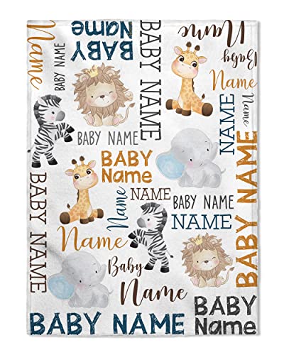 Flochil Personalized Baby Blankets, Custom Baby Blanket - Baby Blanket With Name For Boy, Best Gift For Baby, Newborn Monogram Plush Fleece (30X40) #TOP6
