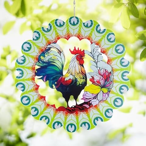VESTCDF 12 inch Rooster Wind Spinner Cover