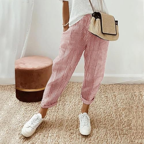 Women Wide Leg Harem Pants Striped Casual Baggy Palazzo Trousers Summer Lounge Going Out Streetwear with Pocket2