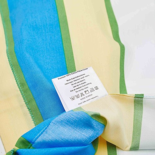 Image of Amazon Brand - Solimo Silk Finish Spectra Stripe 180 TC 100% Cotton Double Bedsheet with 2 Pillow Covers - Green