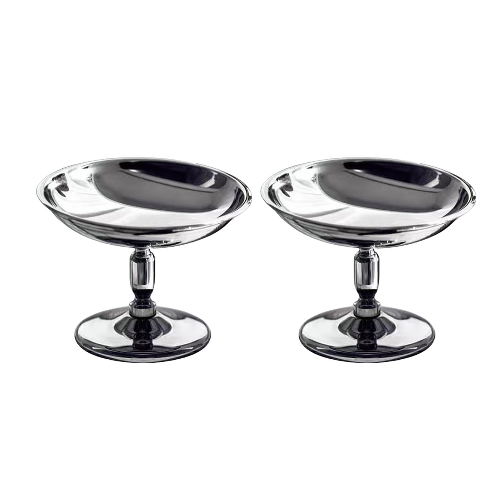GTYLF 2Pcs 304Stainless Steel Cups Fashion Serving Rack Small Cake Stand Cake Plate Metal Dessert Plate for Kitchen Dessert Cups