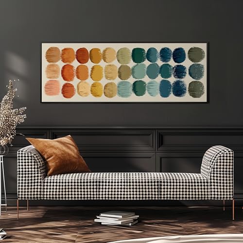 Habiller un grand mur vide avec une œuvre encadrée horizontale allongée géométrique - 4