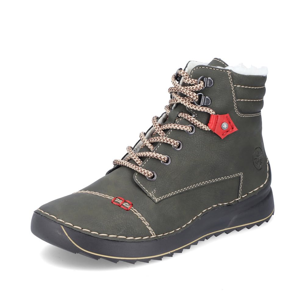 Rieker Women Ankle Boots 51545, Ladies Lace-up Ankle Boot,Low Boots,Chukka Boot,Short Boots,lace-up Boot,Green (grün / 54),40 EU / 6.5 UK