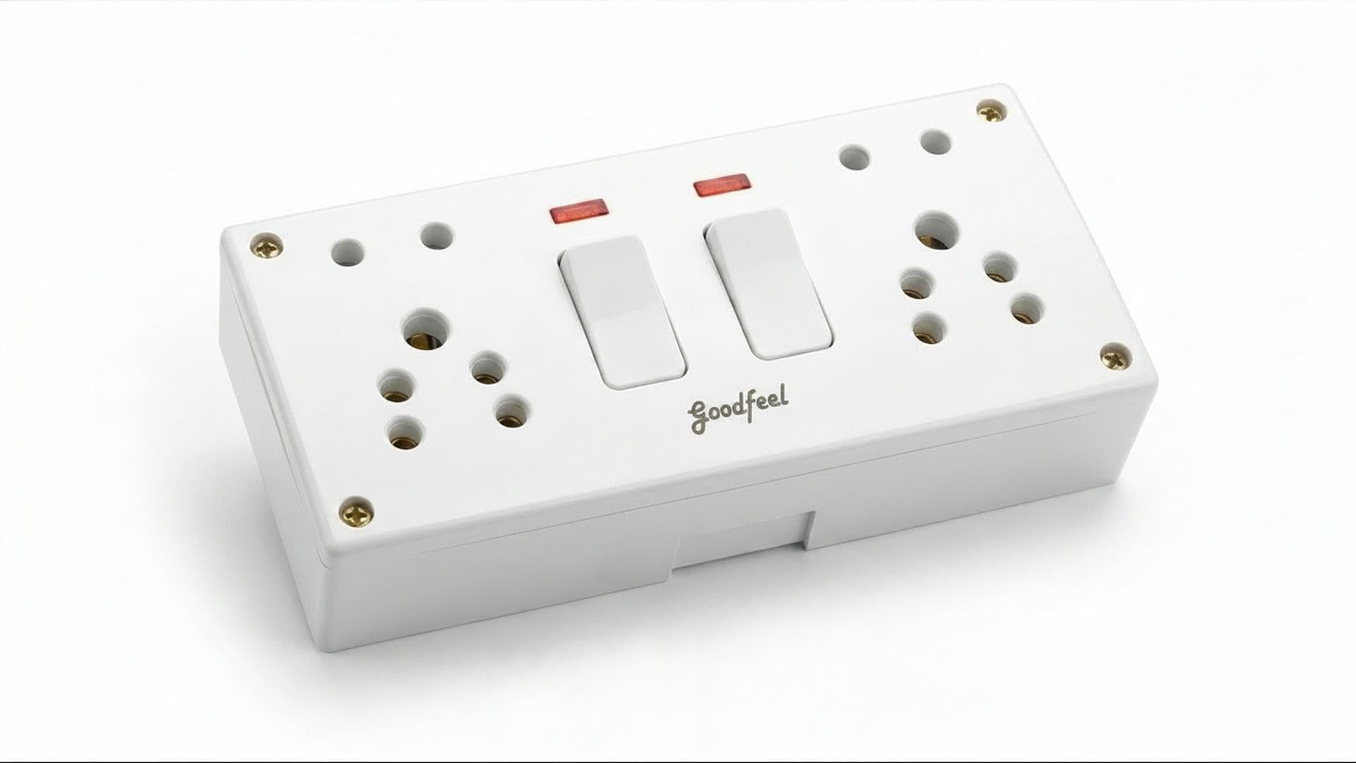 Goodfeel 6A 10-in-1 Double SS Junction Board with Indicator | Individual Switches, Polycarbonate Body, Twin Socket, Home & Office Use, Energy Efficient-image-25