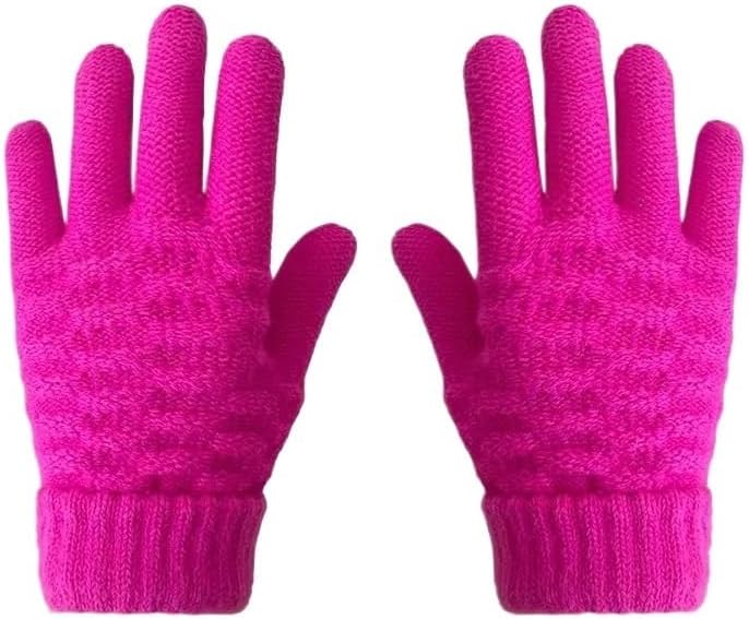 Students' Warm Knitted Woolen Gloves Are Thickened in Winter
