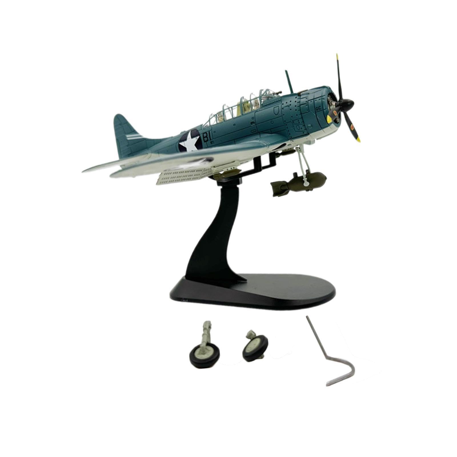 Maquette d'avion Bombardier 1/72 en métal moulé avec support de salon