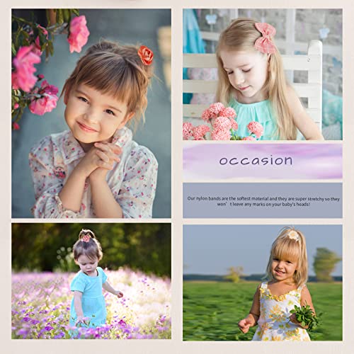 20Pcs Baby Girl Hair Clip, Snowstar Multi Colored Flower Non Slip Alligator Clip Fully Lined Barrettes Handmade Floral Hair Accessories For Newborn Infant Kids Toddle (Pink) #TOP4