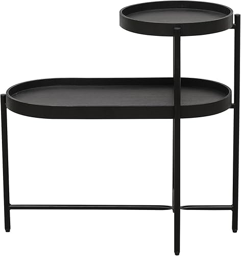 Miniatura 26 de Mesa auxiliar marrón en forma de C para sofá, mesa auxiliar única de Martini, mesa de bebida para sofá de cama, mesa de MDF resistente y patas de 1