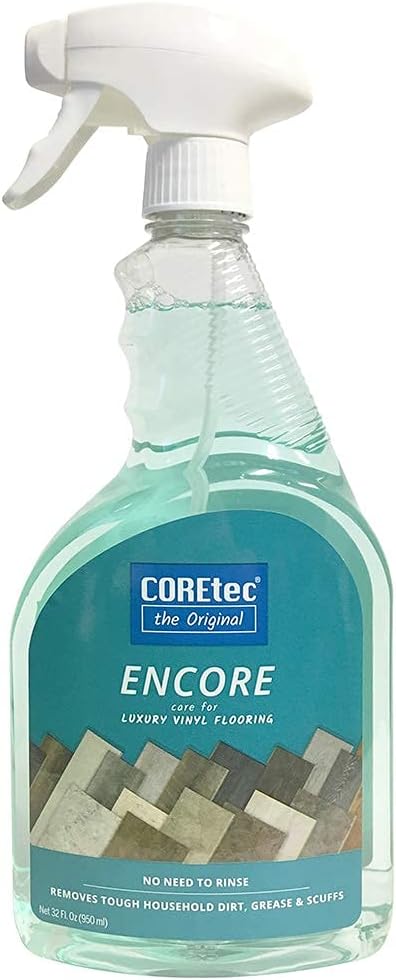 COREtec ENCORE 03Z76 Floor Cleaner Care for Luxury Vinyl Flooring Ready To Use 32oz Spray Bottle (Green) (32 Oz)