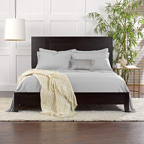 Image of Pure Bamboo California King Sheets, Genuine 100% Organic Viscose Derived from Bamboo Bed Sheet Set, Soft & Cooling, Double Stitching, 2 Year Quality Promise (California King, Silver Pearl)