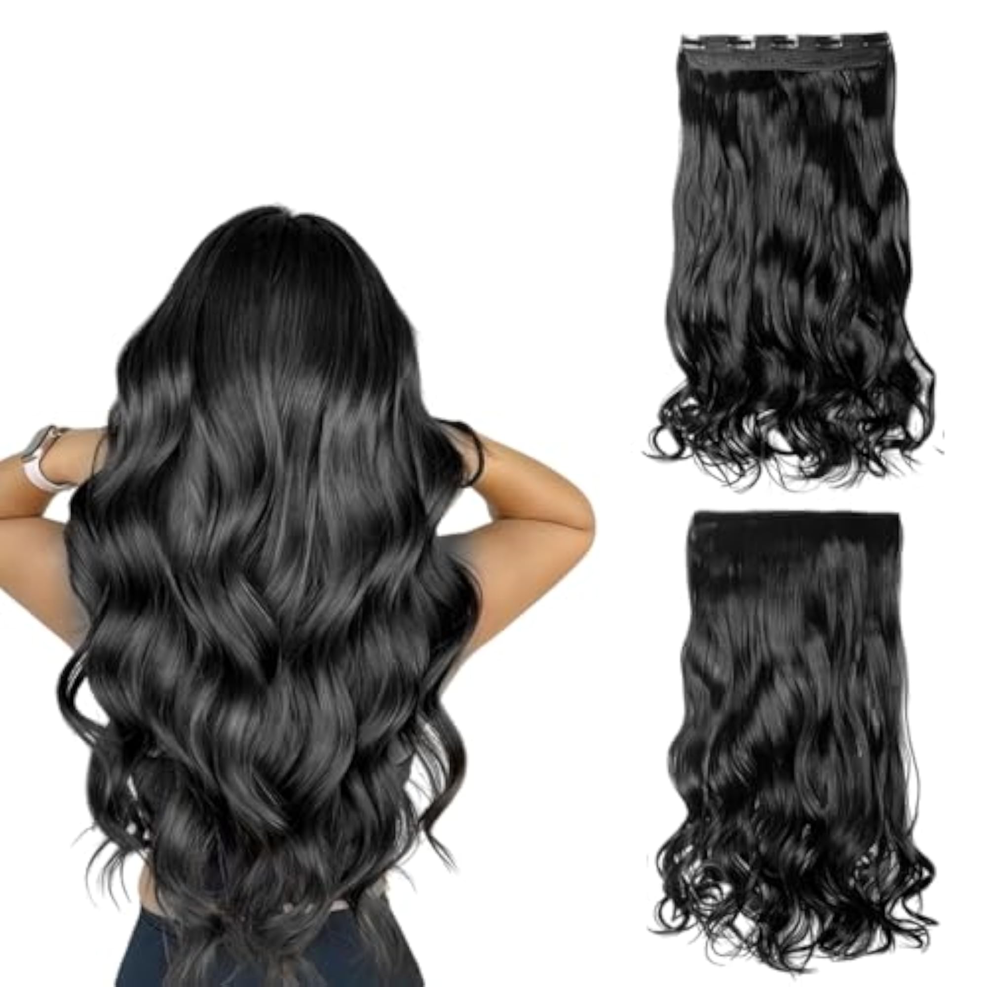 Long Curly Wavy Hair Extension for Women, 22 Inches