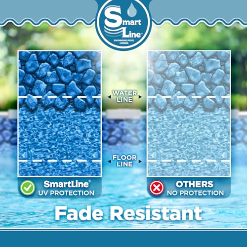 Smartline 24 ft Round Swimming Pool Liner | Boulder Swirl | Overlap Style | 48-52 Inch Wall Height | 30 Gauge Heavy Duty Virgin Vinyl | Designed for Steel Sided Above Ground Pools - Thumbnail 4