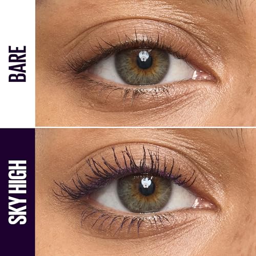 Image of Maybelline Lash Sensational Sky High Washable Mascara, Volumizing, Lengthening, Defining, Curling, Multiplying, Buildable Mascara Make Up Formula, Plum Twilight, 1 Count