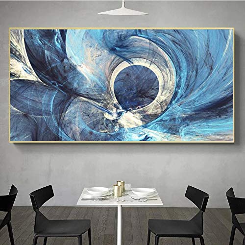 Impressions sur toile lignes bleues KEBIA 50x100 cm design abstrait moderne sans cadre