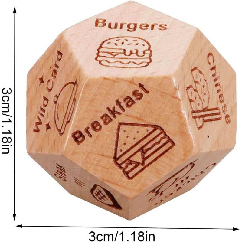 Gifts for Him Her, Date Night Dice Couples Gift, Food Dice, Dinner Dice, Wood Food Decision Dice,Gifts for Boyfriend Girlfriend Wife Husband (Love dice)