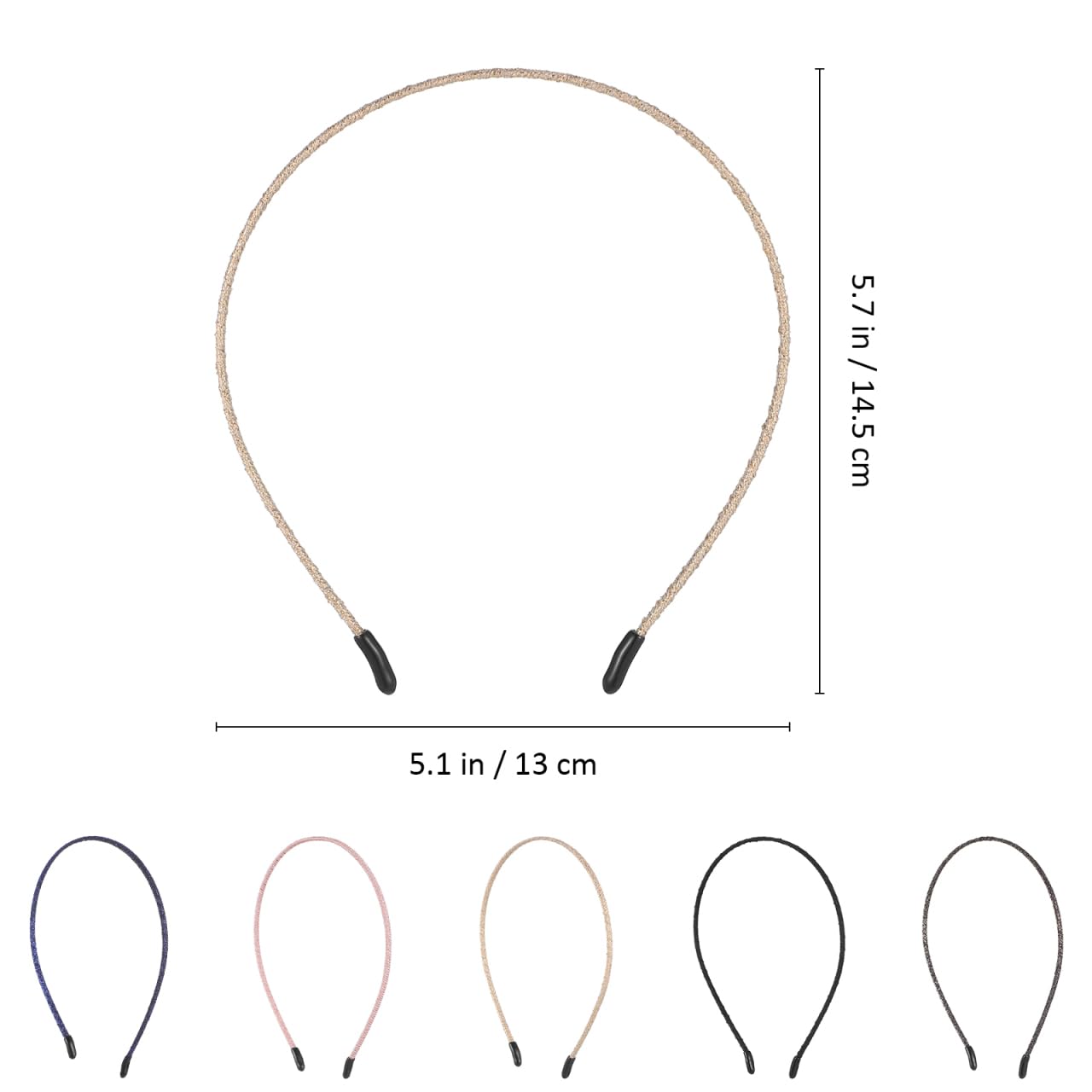 FOMIYES Fasce per capelli in metallo, 5 pezzi, fascia sottile per capelli, cerchietto per capelli a molla, cerchietto per capelli non semplice, decorazione per la testa per trucco, sport, yoga, cura