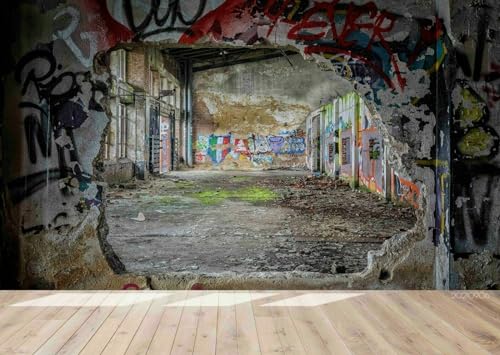 Fotos Pared Decoracion Mural de pared de papel pintado con graffiti de casa 3D, 150 * 105 cm Sofá TV Pared De Fondo Oficina Salón Decoración De Hogar