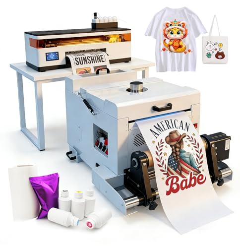 indhnx A3+ DTF Printer XP600 Industrial Printhead – DTF Transfer Printer with Oven, Full Consumable Bundle, for Apparel/Hoodies/T-Shirts Production