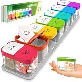 Extra Large Pill Organizer – Weekly Pill Box 7 Day AM PM for Big Vitamins & Supplements, Large Capacity Medication Dispenser with 7 Detachable Compartments, XL Pill Organizer 2 Times a Day