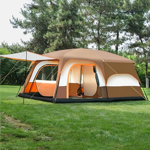 Image of Outdoor Automatic Camping Tent, Waterproof Instant Tent, 2 Rooms Family Cabin Tents, with High Density Mesh, 360 Ventilation from All Sides, for Camping Hiking Mountaineering