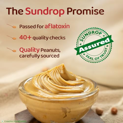 Image of Sundrop Peanut Butter with Jaggery | Creamy | 900 grams | With 25% Protein | 7.5% Dietary Fibre | Premium Roasted Peanuts | Great Value Per Gram of Protein I No refined sugar