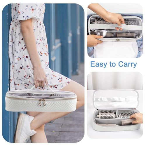 ELCUPA Bolsa de viagem grande para ferramentas de cabelo com tapete de ferro – Organizador de ferram