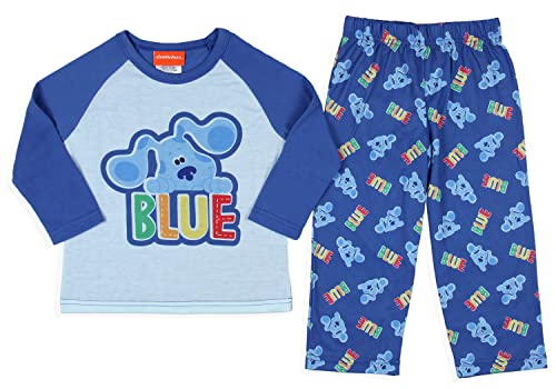 Nickelodeon Toddler Boys' Blue's Clues Sleep Raglan Shirt Pant Pajama Set