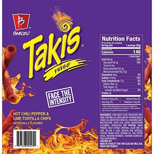 Barcel Qcfueflt Takis Fuego Box Of 46 Bags, 2 Pack (1 Oz. Each) #TOP4