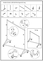GERSO Profi Schwerlast Kleiderständer höhenverstellbar 125–205 cm | 150 kg Tragkraft | Industrie-Qualität Metall verchromt | Rollbar mit 80 mm Lenkrollen & Bremse | Stabiler Garderobenständer Premium – Ansicht 5