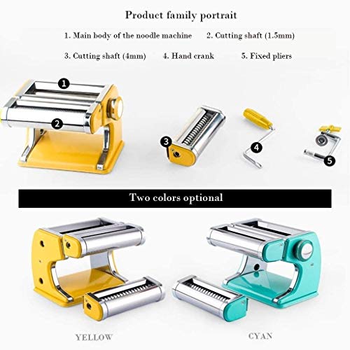 GAOJINXIURZ Nudelmaschinen Manuelle Pasta Maker Nudelmaschine Kleine Haushalt Pasta Maschine Zwei Messer Nudelhersteller… – Bild 3