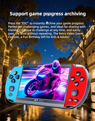 Consola de Juegos Retro YHFITN con Pantalla IPS HD de 5,5", Compatible con múltiples emuladores, Reproductor MP3/MP4 y conexión a TV, Ideal para Adultos, cumpleaños. (Blue) - imagen 4