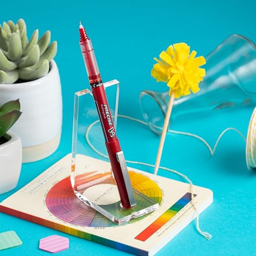 PILOT Precise V5 Stick Pens, Extra Fine Point 0.5mm, Red, 12-Pack | Office-ready notes, red ink pen for school and work, rolling ball, liquid ink, liquid ink rolling ball stick pens - image 4