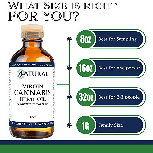 Hemp Oil Virgin, Cold-Pressed_100% Pure_No Fillers or Additives, Therapeutic Grade (NEW LOOK-SAME AMAZING PRODUCT) (1 Gallon)