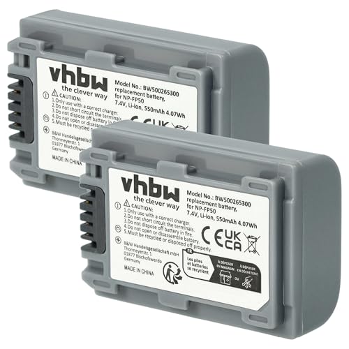 Pack De 2 Baterías Recargables Compatibles Con Sony NP-FH70 - 500 MAh, 7,2 V, Con Chip Indicador