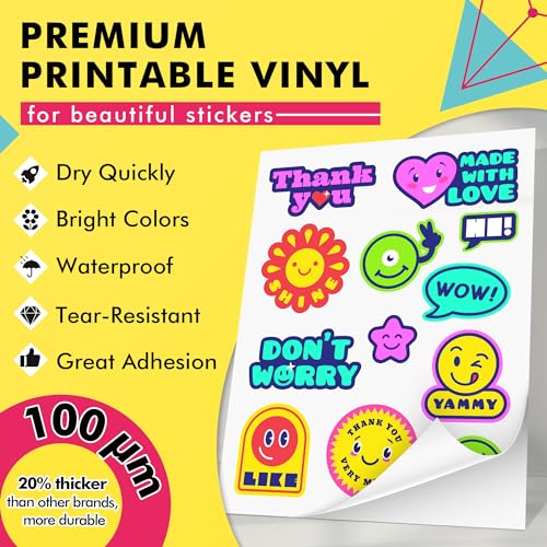 image for KOALA PAPER Koala Printable Vinyl Sticker Paper for Inkjet & Laser Pri