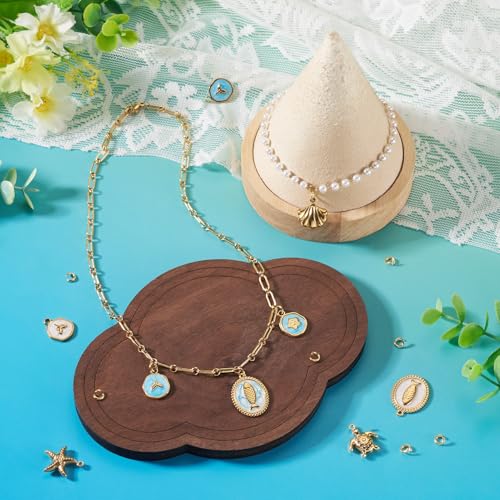 Image of Craftdady Golden Enamel Ocean Animals Pendants Stainless Steel Summer Sea Charms with Jump Ring for Jewelry Making Crafting Necklaces Bracelets Earrings Keychains