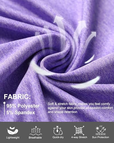 6 Pack Long Sleeve Workout Tops for Women Athletic Quick Dry Shirts Crewneck Gym Running Sport Performance T-Shirt3